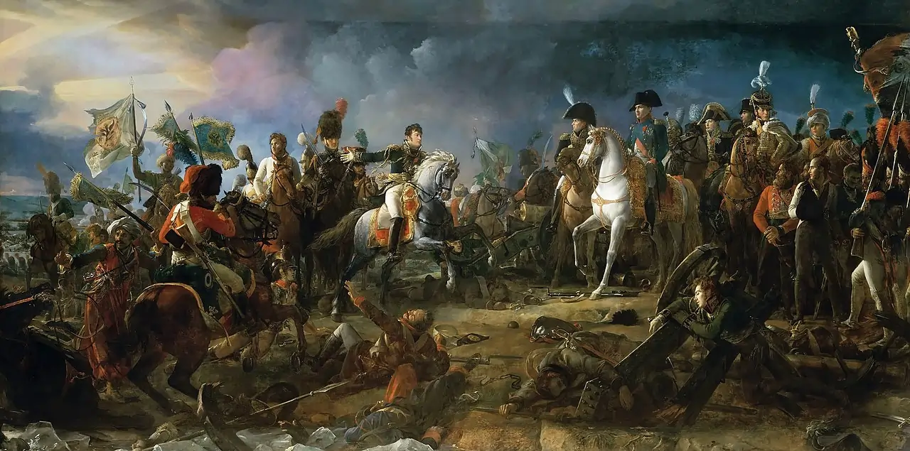 A Batalha de Austerlitz por François Gérard Imagem de batalha