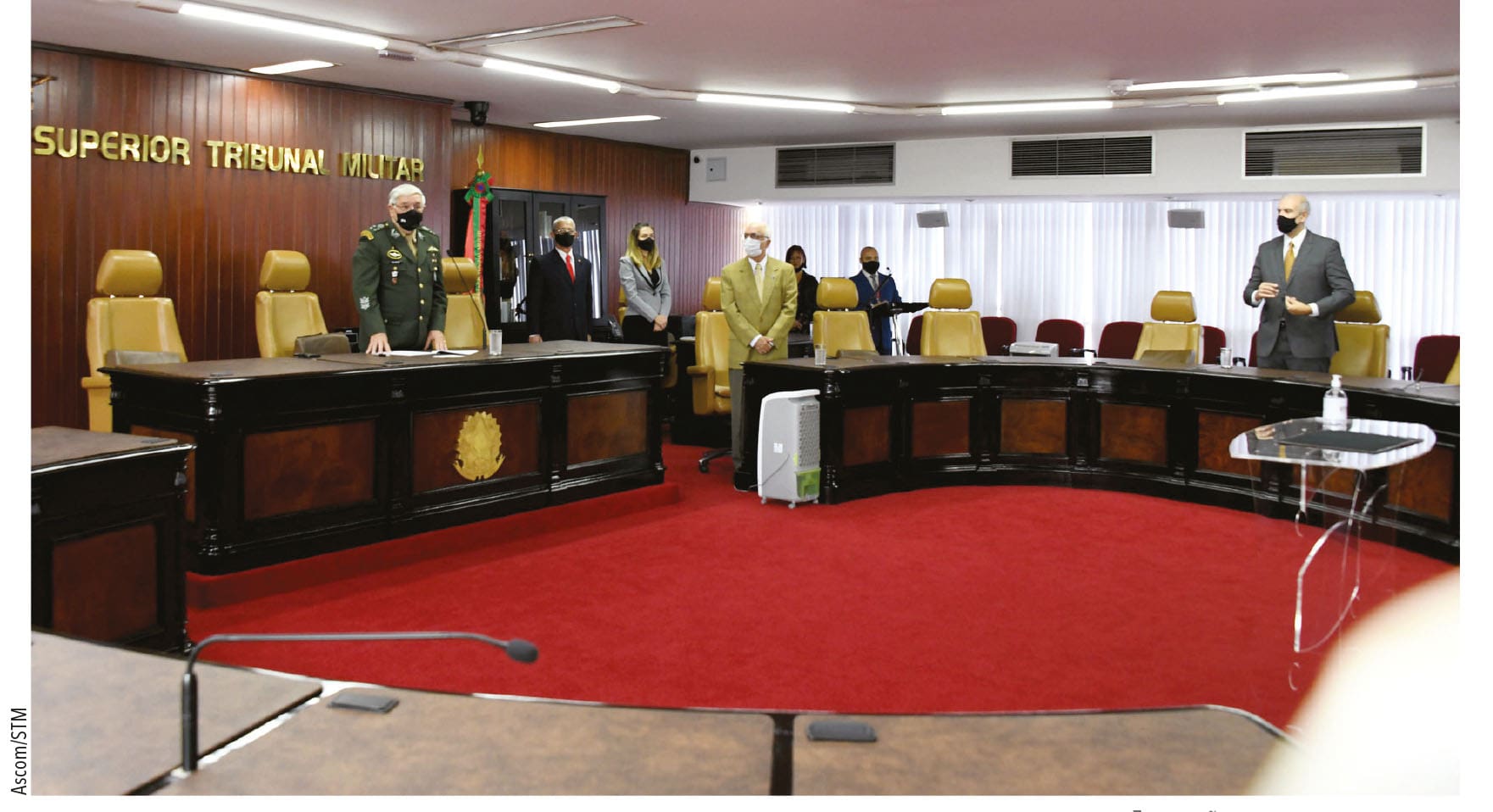 Posse de Luis Gomes Mattos (presidente) e Péricles Queiroz (vice-presidente) da direção do STM, em março de 2021.