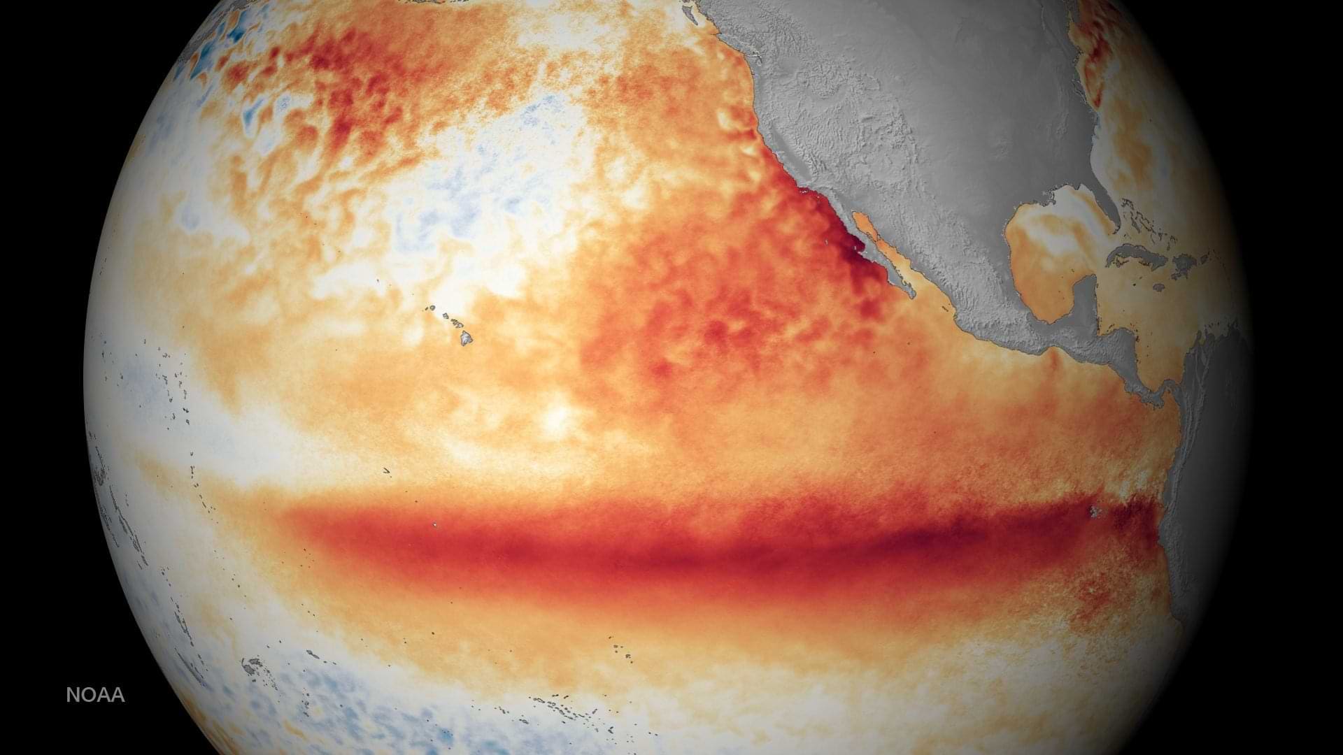 Foto do planeta através das ondas de calor mostrando o El niño