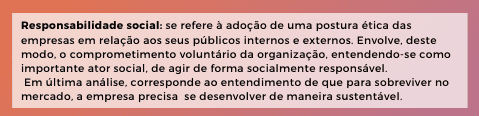 Quadro com definição de responsabilidade social