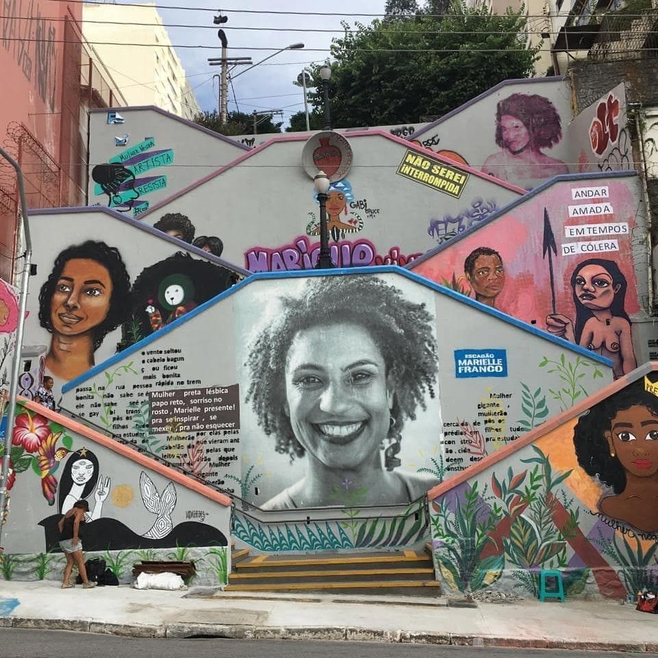 Escadaria em homenagem a Marielle Franco.